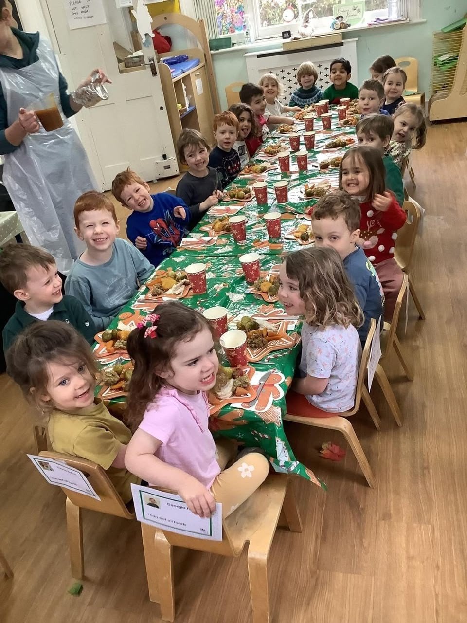 Children sharing lunch around a table